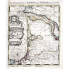 Reproduction of old nautical chart from Bordeaux to Saint-Sebastien in 1693