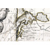 Reproduction of old nautical chart from Bordeaux to Saint-Sebastien in 1693