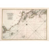 Reproduction of old nautical chart of Aunis and La Rochelle in 1693