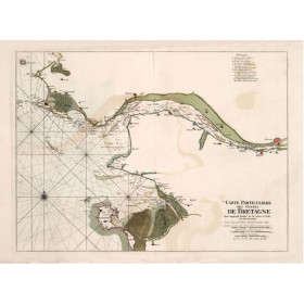 Reproduction carte marine ancienne de l'embouchure de la Loire en 1693