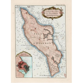 Reproduction carte marine ancienne de l'île d'Oléron en 1764