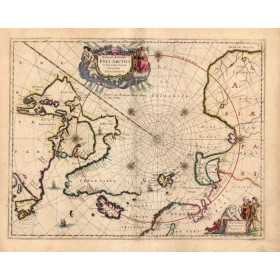 Carte marine ancienne de la Région polaire en 1692