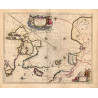 Reproduction carte marine ancienne de la Région polaire en 1692