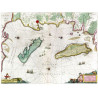 Reproduction of old nautical chart of the islands of Ré and Oléron
