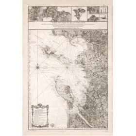 Reproduction carte marine ancienne des îles de Ré et d'Oléron en 1765