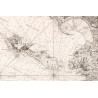 Reproduction of old nautical chart of the Antique marine map of the islands of Ré and Oléron in 1765