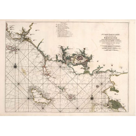 Reproduction carte marine ancienne du Morbihan en 1693