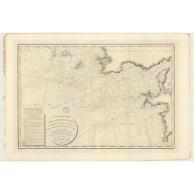 Reproduction carte marine ancienne Shom - 106 - BREST (Abords) - FRANCE (Côte Ouest) - Atlantique,IROISE (Mer) - (1822