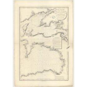 Reproduction carte marine ancienne - 113 - BREST (Rade), DOUARNENEZ (Baie) - FRANCE (Côte Ouest) - ATLANTIQUE - (1823 - 1880)