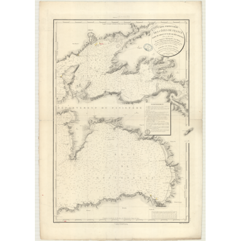 Carte marine ancienne - 113 - BREST (Rade), d'UARNENEZ (Baie) - FRANCE (Côte Ouest) - Atlantique - (1