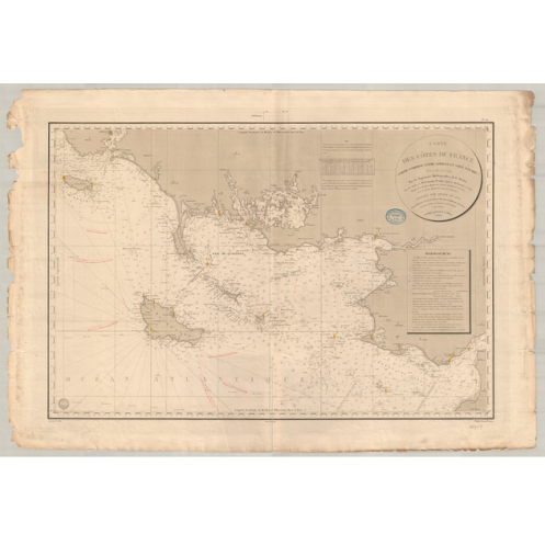 Reproduction carte marine ancienne - 131 - LORIENT, SAINT, NAZAIRE - FRANCE (Côte Ouest) - ATLANTIQUE - (1829 - ?)