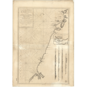 Reproduction carte marine ancienne - 321 - TERRE-NEUVE (Côte Ouest), SAINT, GREGORY (Cap), FEROLLE (Pointe), GREGORY (Pointe) -