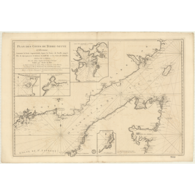 Reproduction carte marine ancienne - 322 - TERRE-NEUVE (Côte Nord), FEROLLE (Pointe), BELLE, ISLE - ATLANTIQUE - (1784 - ?)