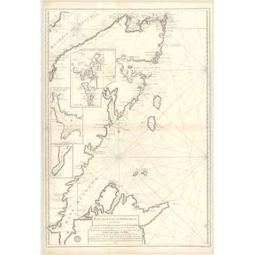 Reproduction carte marine ancienne Shom - 325 - TERRE-NEUVE (Côte Est), BAULD (Cap), SAINT, JOHN (Cap) - Atlantique - (