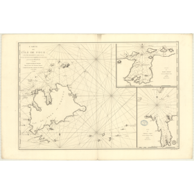 Reproduction carte marine ancienne Shom - 326 - TERRE-NEUVE (Côte Est), FOGO (île) - Atlantique - (1792 - ?)