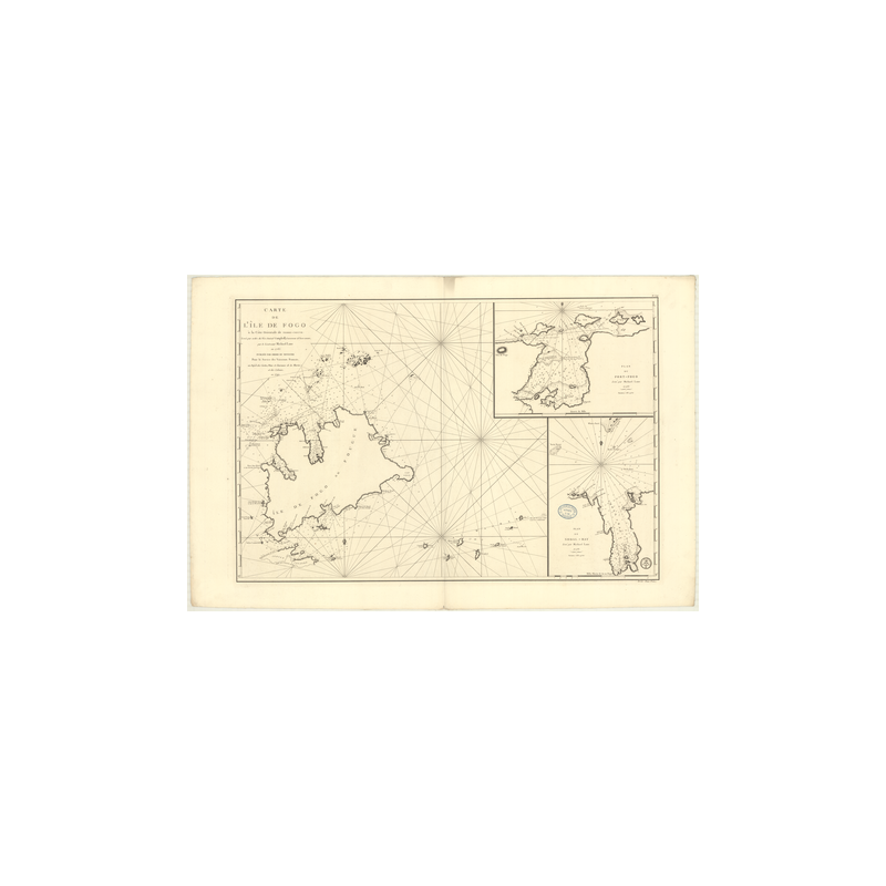 Reproduction carte marine ancienne Shom - 326 - TERRE-NEUVE (Côte Est), FOGO (île) - Atlantique - (1792 - ?)