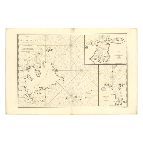 Reproduction carte marine ancienne Shom - 326 - TERRE-NEUVE (Côte Est), FOGO (île) - Atlantique - (1792 - ?)