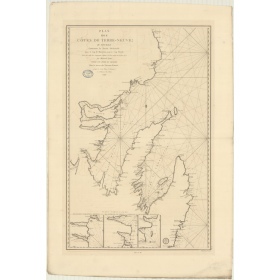 Reproduction carte marine ancienne Shom - 327 - TERRE-NEUVE (Côte Est), BONAVISTA (Cap), BROYLE (Cap) - Atlantique - (1