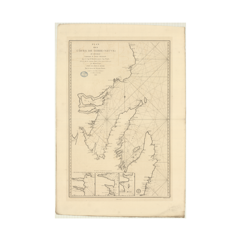 Reproduction carte marine ancienne - 327 - TERRE-NEUVE (Côte Est), BONAVISTA (Cap), BROYLE (Cap) - ATLANTIQUE - (1792 - ?)