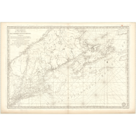 Reproduction carte marine ancienne Shom - 328 - TERRE, NEUVE, NEW, YORK - Atlantique,AMERIQUE de NORD (Côte Est) - (178
