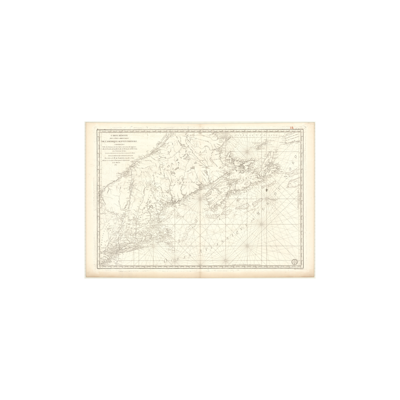 Reproduction carte marine ancienne Shom - 328 - TERRE, NEUVE, NEW, YORK - Atlantique,AMERIQUE de NORD (Côte Est) - (178