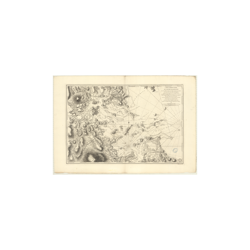 Reproduction carte marine ancienne - 336 - MAINE (Baie), BOSTON (Port) - ETATS-UNIS (Côte Est) - ATLANTIQUE, AMERIQUE DU NORD (C