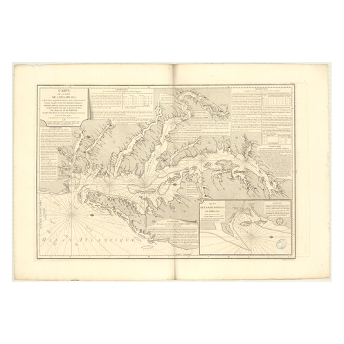 Reproduction carte marine ancienne Shom - 340 - CHESAPEAKE (Baie) - ETATS-UNIS (Côte Est) - Atlantique - (1778 - ?)