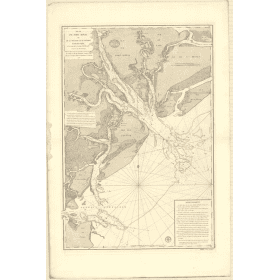 Reproduction carte marine ancienne - 342 - PORT ROYAL, AWFOSKEE (Détroit), CAROLINE (Côte Sud) - ETATS-UNIS (Côte Est) - ATLANTI