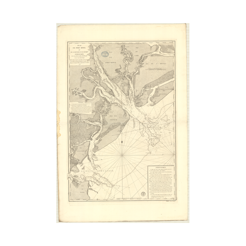 Carte marine ancienne - 342 - PORT ROYAL, AWFOSKEE (Détroit), CAROLINE (Côte Sud) - ETATS-UNIS (Côte Est) - ATLANTIQUE - (1778 -