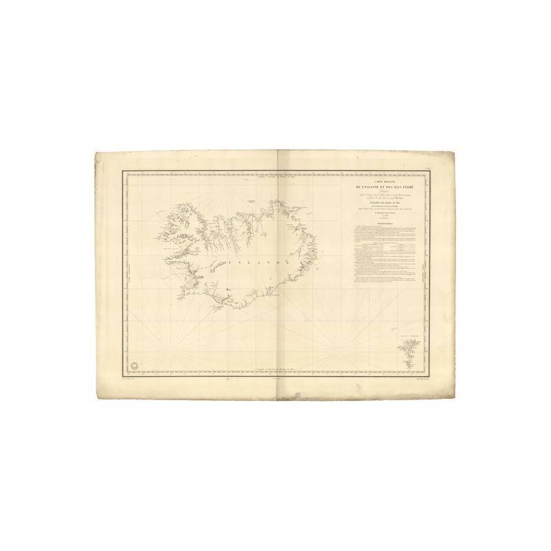 Carte marine ancienne - 837 - FEROE (îles) - ISLANDE - Atlantique - (1836 - ?)