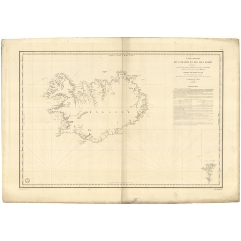 Carte marine ancienne - 837 - FEROE (îles) - ISLANDE - Atlantique - (1836 - ?)