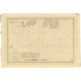 Reproduction carte marine ancienne - 866 - TERRE-NEUVE (Côte Sud), MIQUELON, RAZE (Cap) - CANADA (Côte Est) - ATLANTIQUE, AMERIQ