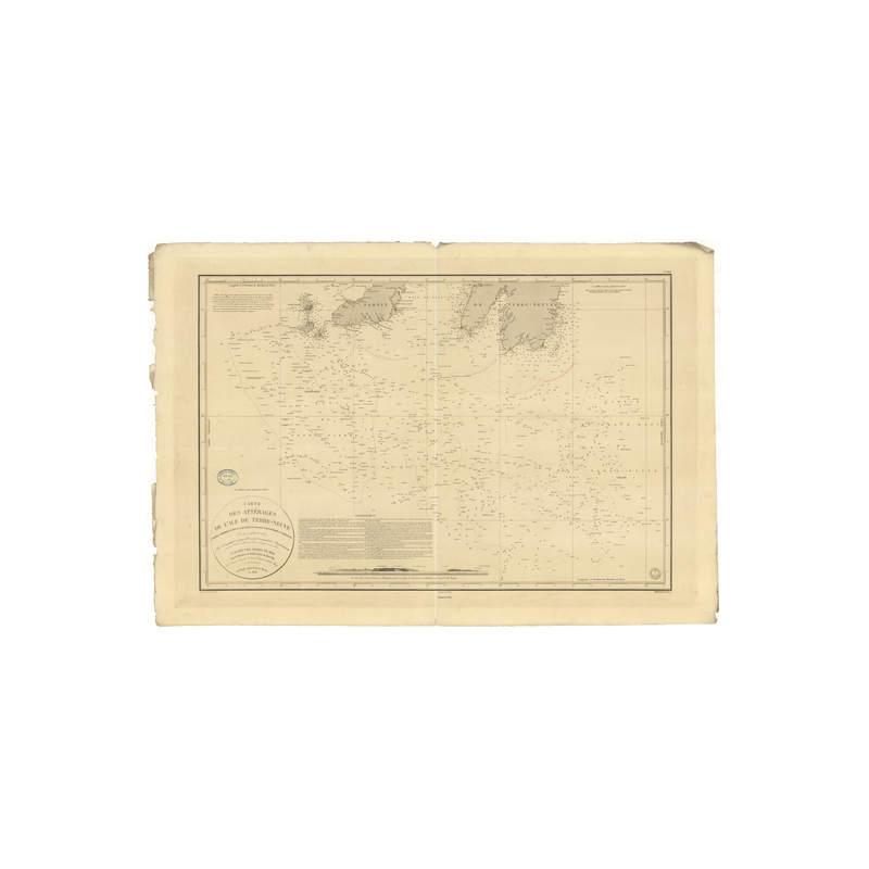 Reproduction carte marine ancienne Shom - 866 - TERRE-NEUVE (Côte Sud), MIQUELON, RAZE (Cap) - CANADA (Côte Est) - ATL
