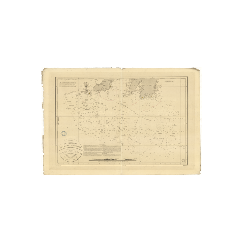 Reproduction carte marine ancienne - 866 - TERRE-NEUVE (Côte Sud), MIQUELON, RAZE (Cap) - CANADA (Côte Est) - ATLANTIQUE, AMERIQ