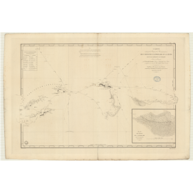 Reproduction carte marine ancienne Shom - 884 - SHETLAND de SUD (îles), ORCADES de SUD (îles) - Atlantique,AUSTRALES (