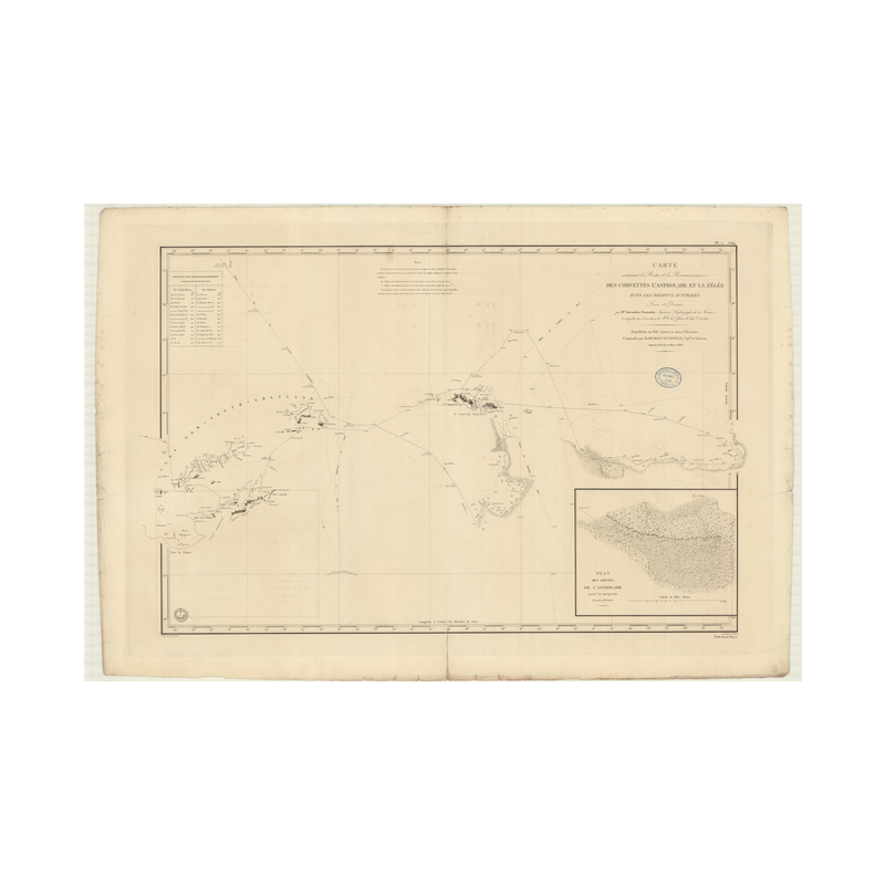 Reproduction carte marine ancienne Shom - 884 - SHETLAND de SUD (îles), ORCADES de SUD (îles) - Atlantique,AUSTRALES (