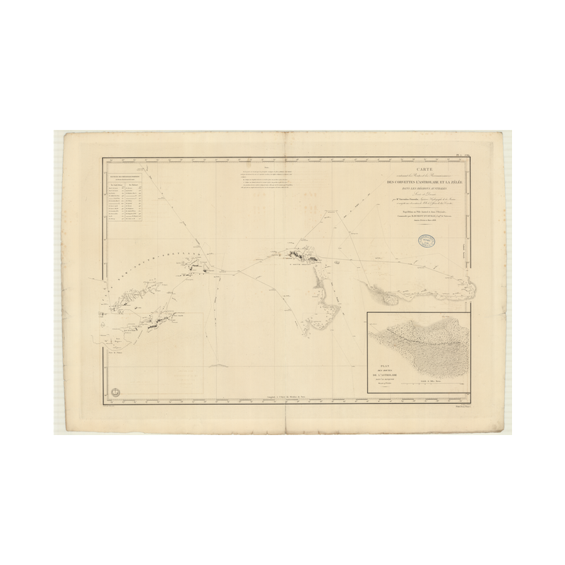Reproduction carte marine ancienne - 884 - SHETLAND DU SUD (îles), ORCADES DU SUD (îles) - ATLANTIQUE, AUSTRALES (Régions), SCOT