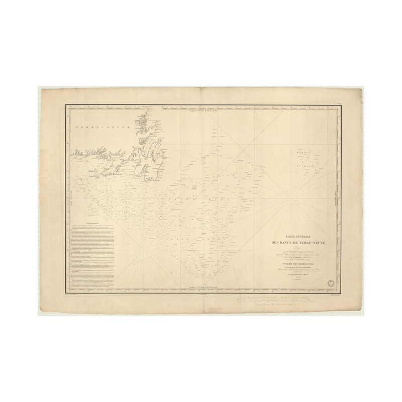 Carte marine ancienne - 893 - TERRE-NEUVE (Bancs) - CANADA (Côte Est) - ATLANTIQUE, AMERIQUE DU NORD (Côte Est) - (1839 - 1882)