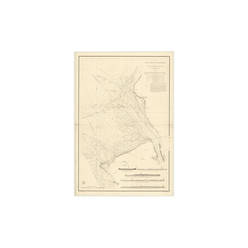 Reproduction carte marine ancienne - 897 - LIVERPOOL (Abords) - ANGLETERRE - ATLANTIQUE, IRLANDE (Mer) - (1839 - ?)