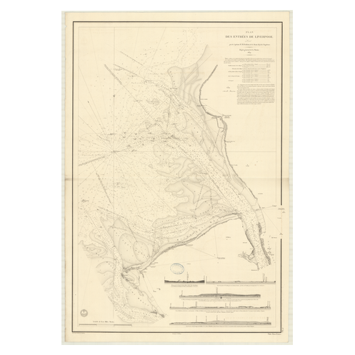 Reproduction carte marine ancienne Shom - 897 - LIVERPOOL (Abords) - Angleterre - Atlantique,IRLANDE (Mer) - (1839 - ?)