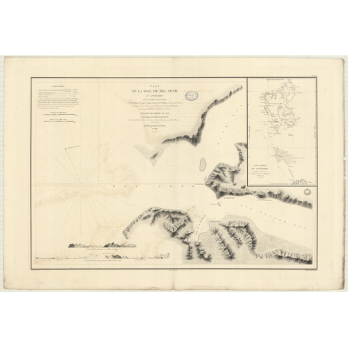 Reproduction carte marine ancienne Shom - 912 - SPITZBERG, BEL SOND (Baie), BELLSUND (Baie) - ARCTIQUE,GROENLAND (Mer) -