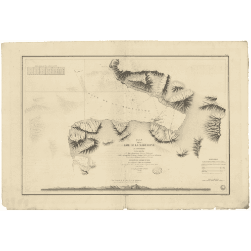 Reproduction carte marine ancienne Shom - 929 - SPITZBERG, MADELEINE (Baie) - Atlantique,GROENLAND (Mer) - (1841 - 1904)