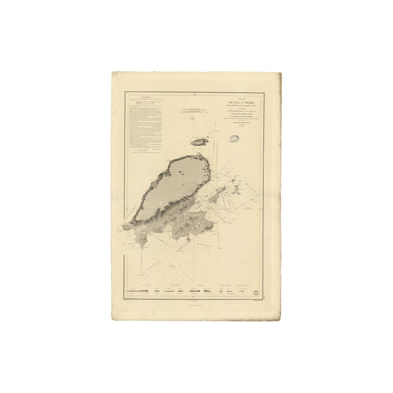 Reproduction carte marine ancienne - 982 - TERRE-NEUVE (Côte Sud), SAINT-PIERRE (île) - ATLANTIQUE, AMERIQUE DU NORD (Côte Est)