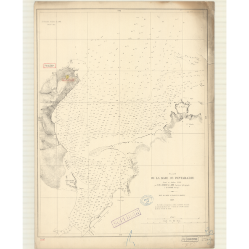 Reproduction carte marine ancienne - 2724 - GASCOGNE (Golfe), FONTARABIE (Baie) - FRANCE (Côte Ouest) - ATLANTIQUE - (1868 - 190