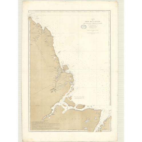 Reproduction carte marine ancienne - 2729 - GUYANE, CAYENNE, AMAZONE (Embouchure) - ATLANTIQUE, AMERIQUE DU SUD (Côte Nord-Est) Reproduction carte marine ancienne - 2729 - GUYANE, CAYENNE, AMAZONE (Embouchure) - ATLANTIQUE, AMERIQUE DU SUD (Côte Nord-Est)