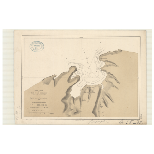 Reproduction carte marine ancienne Shom - 2731 - AKMETCHET (Baie) - U.R.S.S. (Côte Sud) - NOIRE (Mer) - (1868 - 1891)