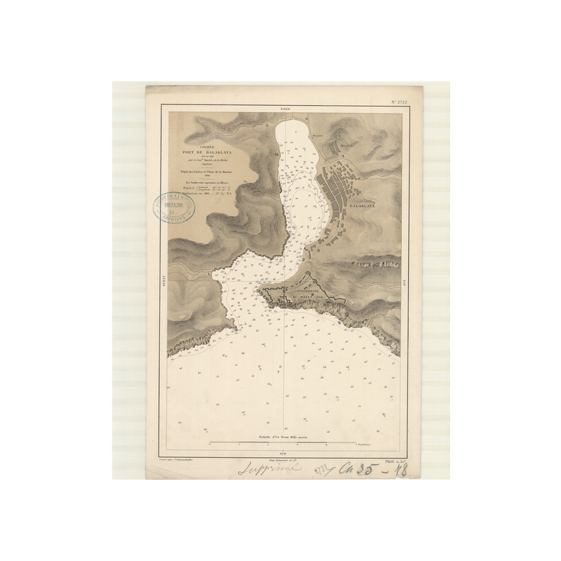 Reproduction carte marine ancienne - 2732 - BALAKLAVA (Port) - U.R.S.S. (Côte Sud), CRIMEE - NOIRE (Mer) - (1868 - 1891)