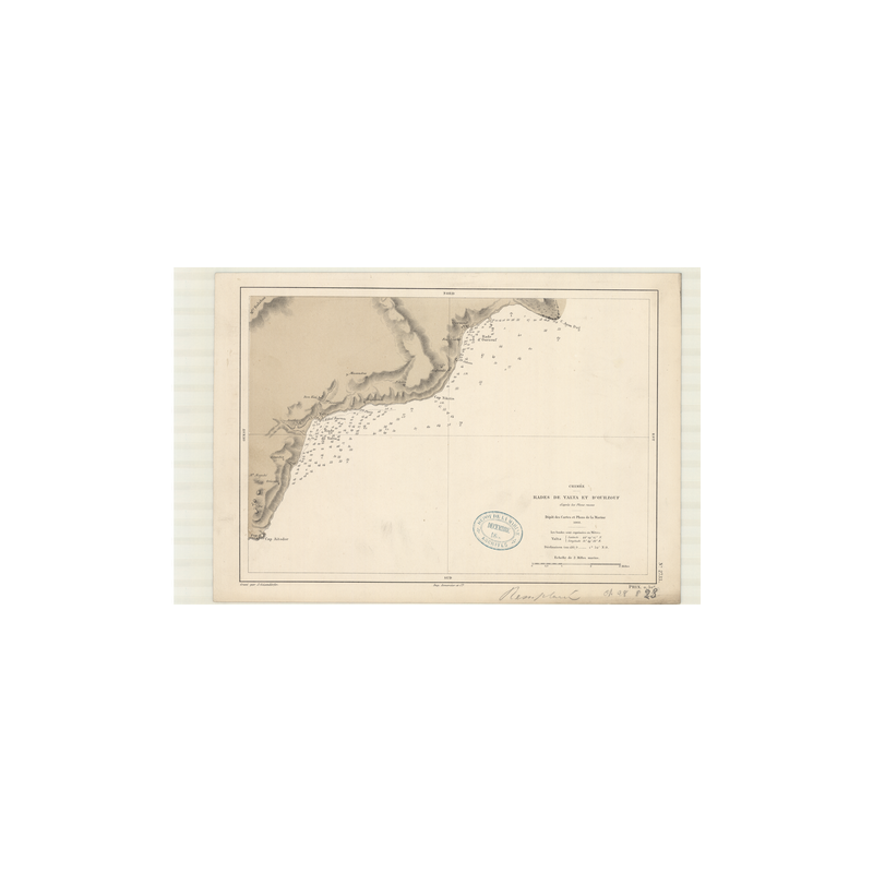 Reproduction carte marine ancienne Shom - 2733 - YALTA (Rade), OURZOUF (Rade), JALTA (Rade) - U.R.S.S. (Côte Sud),CRIME