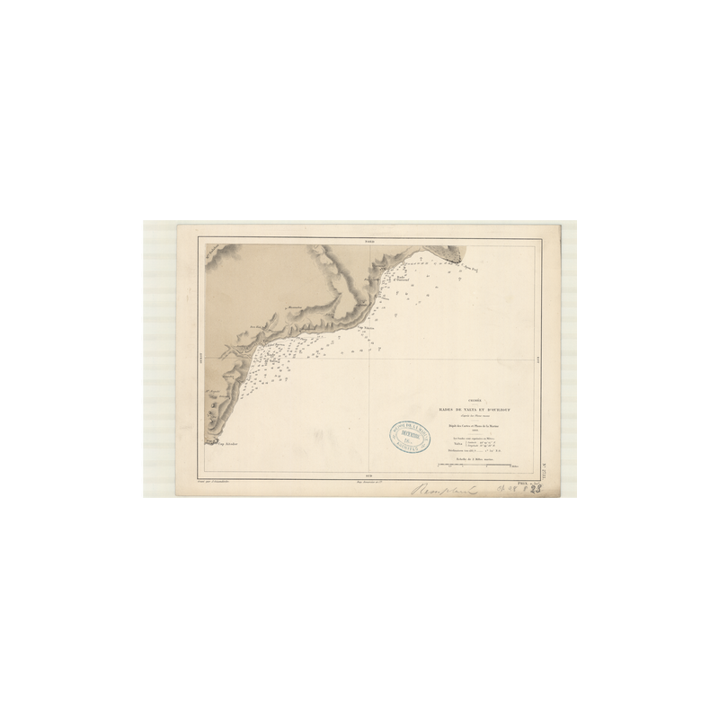 Reproduction carte marine ancienne - 2733 - YALTA (Rade), OURZOUF (Rade), JALTA (Rade) - U.R.S.S. (Côte Sud), CRIMEE - NOIRE (Me