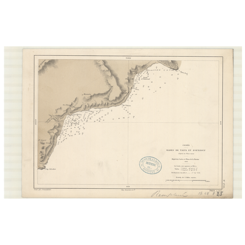 Reproduction carte marine ancienne Shom - 2733 - YALTA (Rade), OURZOUF (Rade), JALTA (Rade) - U.R.S.S. (Côte Sud),CRIME